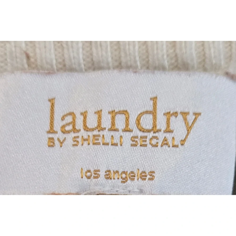 Laundry by Shelli Segal Modern Chic Cream Ribbed Knit Hip Zip Accent Sweater XL